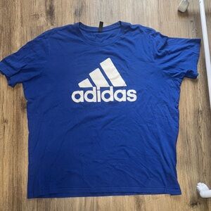 Adidas 2XL Blue and White Short Sleeve Tee